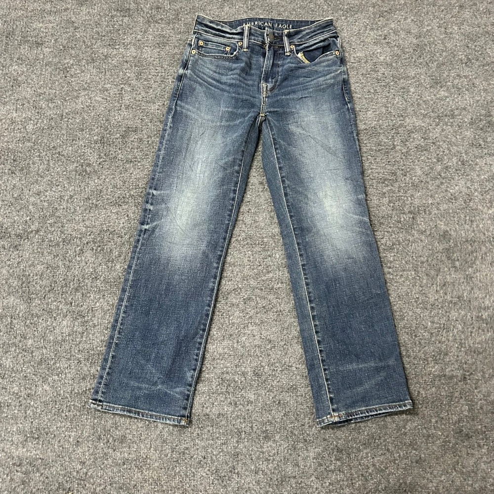 American Eagle Jeans Mens Size 26x28 Blue Airflex Slim Straight Stretch Denim
